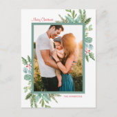 水素朴色の緑の写真メリークリスマス シーズンポストカード