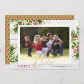 水素朴色の緑の写真喜びの願い シーズンカード (正面/裏面)