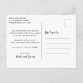 水素朴色の緑の非写真日付を保存 案内ポストカード (裏面)