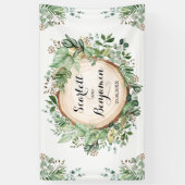 水素朴色の緑結婚のブライダルパーティ 横断幕 (縦)