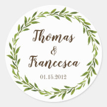 水素朴色の緑結婚式用シール