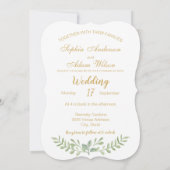 水素朴色の緑結婚色 招待状 (裏面)