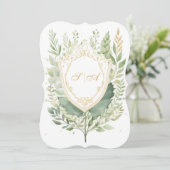 水素朴色の緑結婚色 招待状 (スタンド正面)