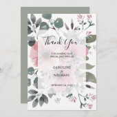 水素朴色の花ありがとうあ結婚なたのカード 招待状 (正面/裏面)