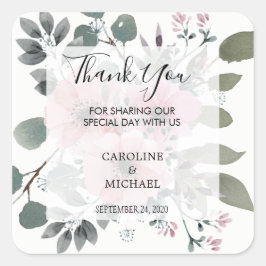 水素朴色の花ありがとう結婚さん スクエアシール