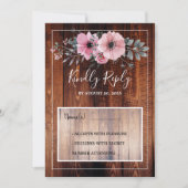水素朴色の花バーウッドRSVP結婚の 招待状 (正面)