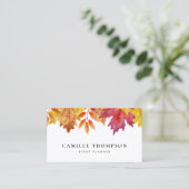 水素朴色の落ち葉る秋 名刺 (スタンド正面)