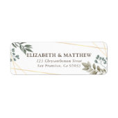 水素朴色の葉ジオメト結婚リの戻り ラベル (正面)