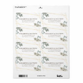 水素朴色の葉結婚の出荷 ラベル (フルシート)