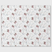 水素朴色の赤い冬の果実と離れ ラッピングペーパー (フラット)