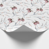 水素朴色の赤い冬の果実と離れ ラッピングペーパー (角)