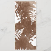 水素朴色の野生の緑のシダのメ結婚ニュー メニュー (裏面)