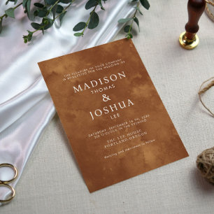 水素朴色の野生の緑の結婚シダ 招待状