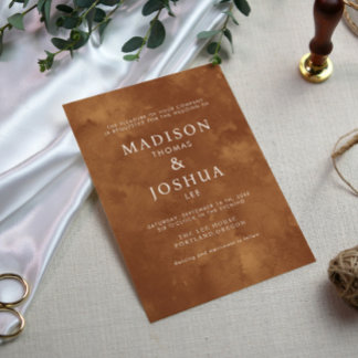 水素朴色の野生の緑の結婚シダ 招待状