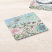 水素朴色の野花 スクエアペーパーコースター (アングル)