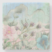 水素朴色の野花 ストーンコースター (正面)