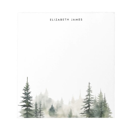 水素朴色の霧のパイフォレパーソナライズされたスト ノートパッド (正面)