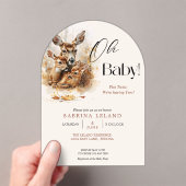 水素朴色の鹿とツインの子鹿 アクリル招待状 (インサイチュ (ポータブル))