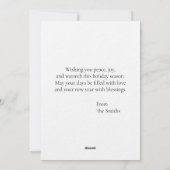 水素朴色の鹿と植物のクリスマス シーズンカード (裏面)