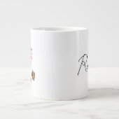 水素朴色の鹿と植物のクリスマス ジャンボコーヒーマグカップ (正面)