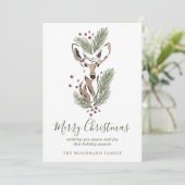 水素朴色の鹿のクリスマス シーズンカード (スタンド正面)