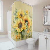 水素朴色ひまわりシャワーカーテン シャワーカーテン (インサイチュ)
