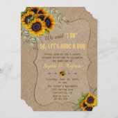 水素朴色ひまわりバーラップI DO BBQ 招待状 (正面/裏面)