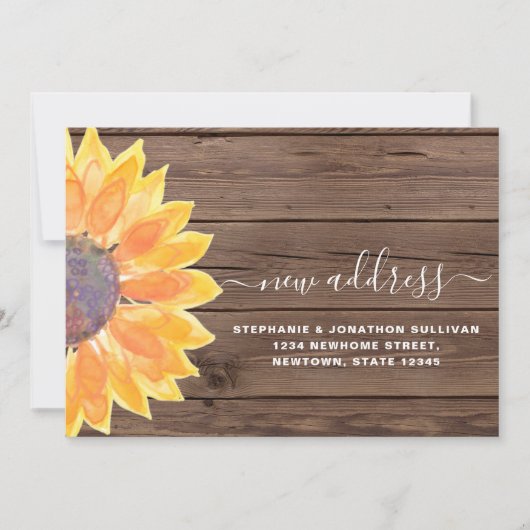 水素朴色ひまわりバーンドウッドニューアドレス 案内状 (正面)