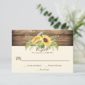 水素朴色ひまわりバーンドウッドRSVP 出欠カード (スタンド正面)