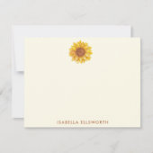 水素朴色ひまわりパーソナライズされた模様 ノートカード (正面)