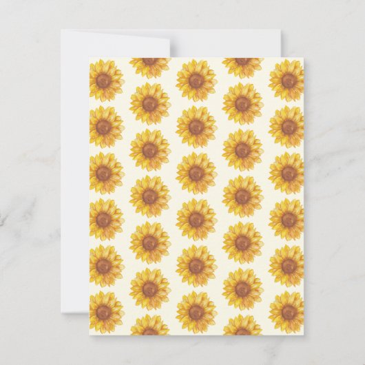 水素朴色ひまわりパーソナライズされた模様 ノートカード (裏面)
