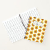 水素朴色ひまわりパーソナライズされた模様 ノートブック (内部)