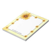 水素朴色ひまわりパーソナライズされた ノートパッド (回転)