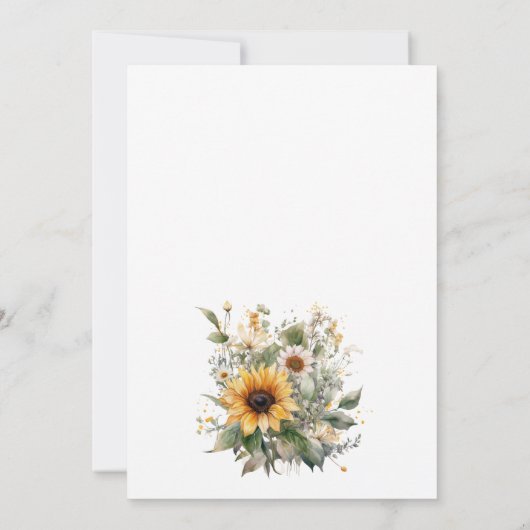水素朴色ひまわりフローラ国結婚式 招待状 (裏面)