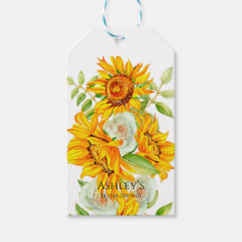 水素朴色ひまわりブライダルシャワー ギフトタグ