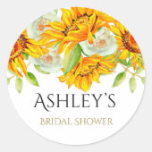 水素朴色ひまわりブライダルシャワー ラウンドシール (正面)