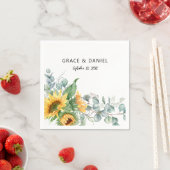 水素朴色ひまわりユーカリ緑 スタンダードカクテルナプキン (インサイチュ)