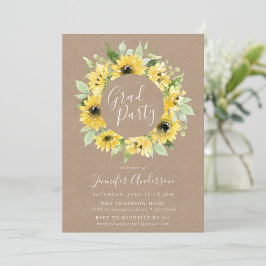 水素朴色ひまわり卒業パーティー 招待状 (スタンド正面)