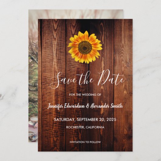 水素朴色ひまわり国Save Date セーブザデート (正面/裏面)