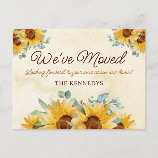 水素朴色ひまわり新しいホームムービング 案内ポストカード (正面)
