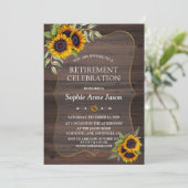 水素朴色ひまわり木製リタイアパーティー 招待状 (スタンド正面)