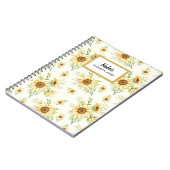 水素朴色ひまわり模様擬人化 ノートブック (左側)