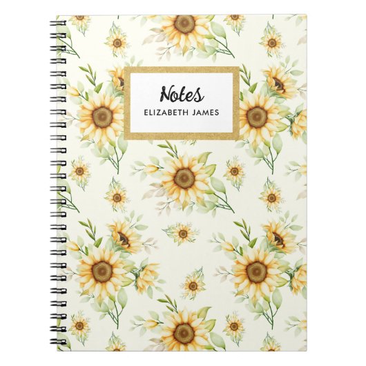 水素朴色ひまわり模様擬人化 ノートブック (正面)
