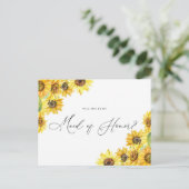 水素朴色ひまわり私のメイド・オブ・オーナー（花嫁付き添い人） ポストカード (スタンド正面)