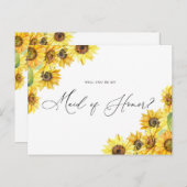 水素朴色ひまわり私のメイド・オブ・オーナー（花嫁付き添い人） ポストカード (正面/裏面)