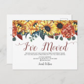 水素朴色ひまわり移動 案内ポストカード (正面/裏面)