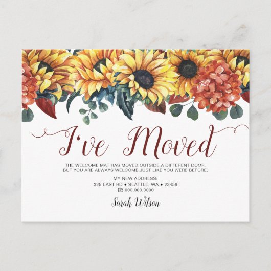 水素朴色ひまわり移動 案内ポストカード (正面)