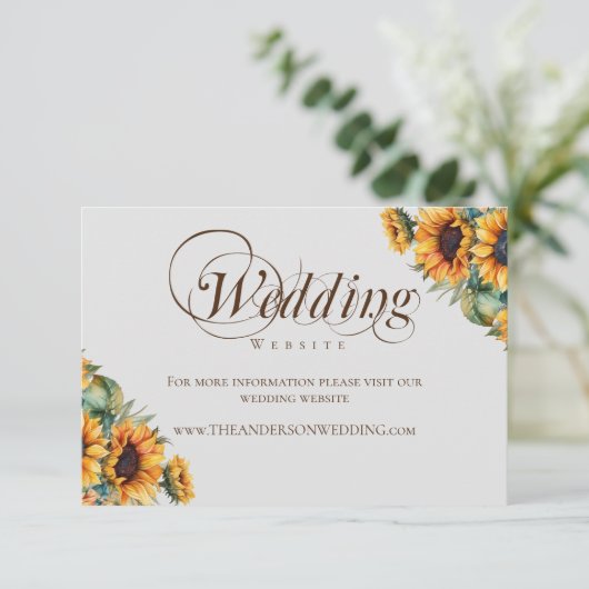 水素朴色ひまわり結婚のウェブサイト エンクロージャーカード (スタンド正面)