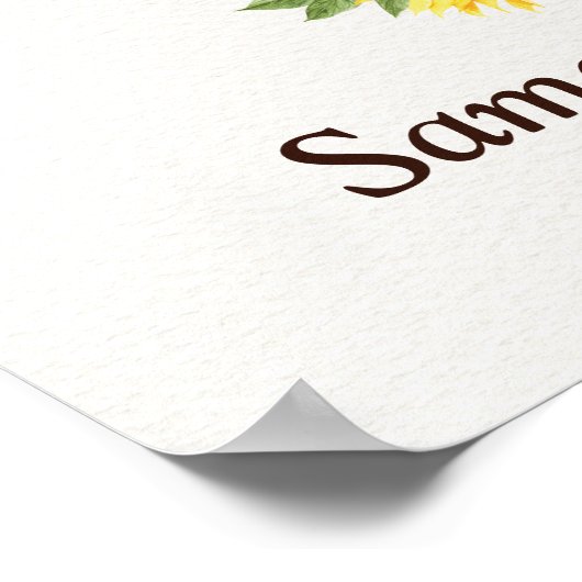 水素朴色ひまわり結婚の歓迎パーティー ポスター (角)