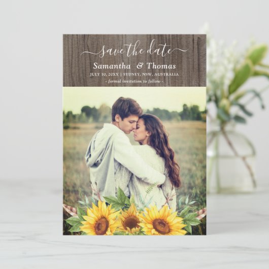水素朴色ひまわり結婚式の日付を保存 (スタンド正面)